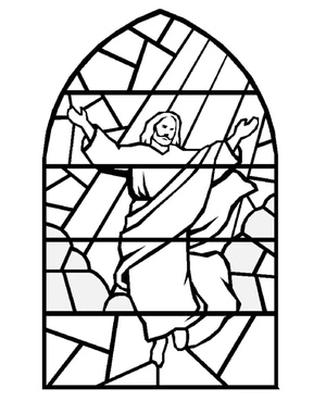 Stained Glass of Jesus Coloring Page