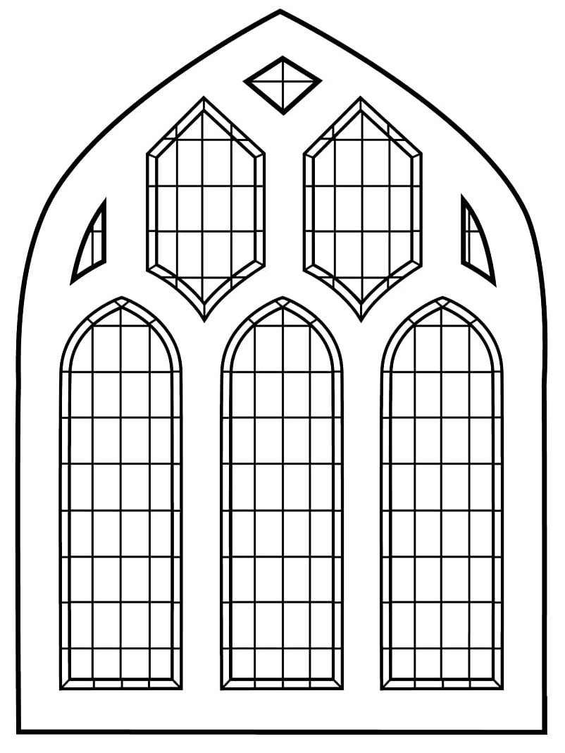 Stained Glass Print Coloring Page