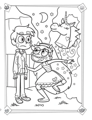 Evening Stroll Coloring Page
