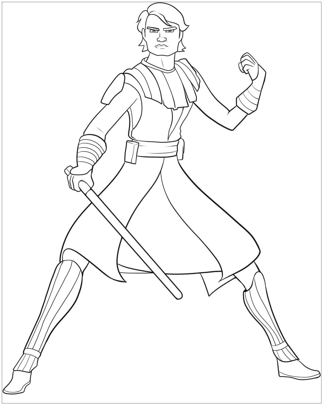 Cool Anakin from Star Wars Coloring Page