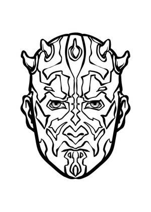 Head of Darth Maul Coloring Page