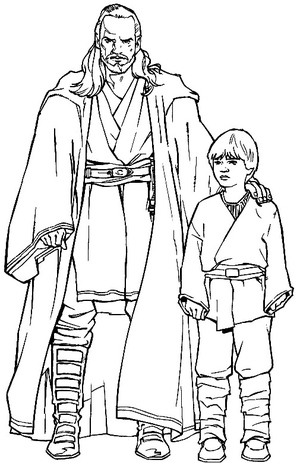 Qui-Gon Jinn and Young Luke Skywalker