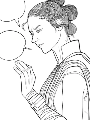 Rey from Star Wars Coloring Page