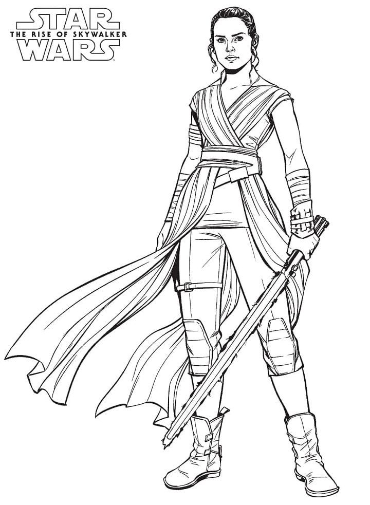 Rey from the Star Wars series Coloring Page
