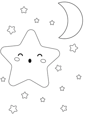 Adorable Sparkling Star Coloring Page