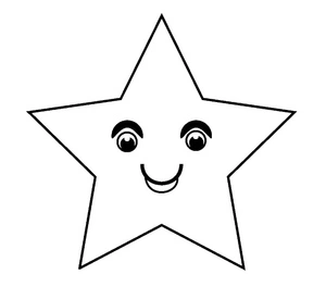 Adorable Star Pentagram Coloring Page