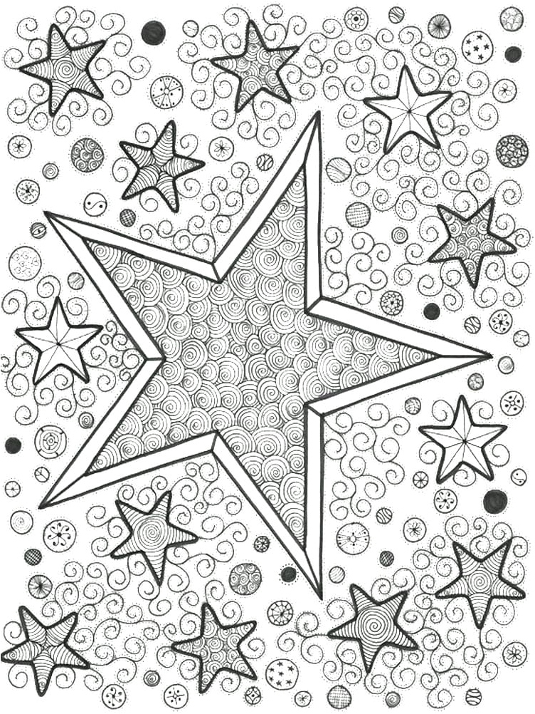 Adult Starry Night Coloring Page