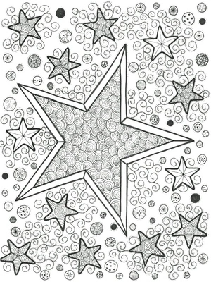 Adult Starry Night Coloring Page
