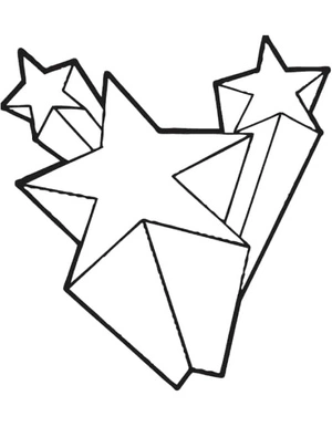 Three-dimensional Stars Coloring Page
