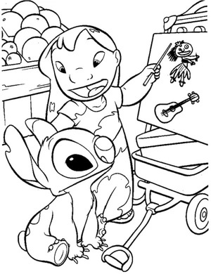 "Lilo Teaches Stitch Some Lessons" Coloring Page