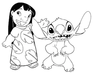Lively Lilo and Stitch Adventure Coloring Page