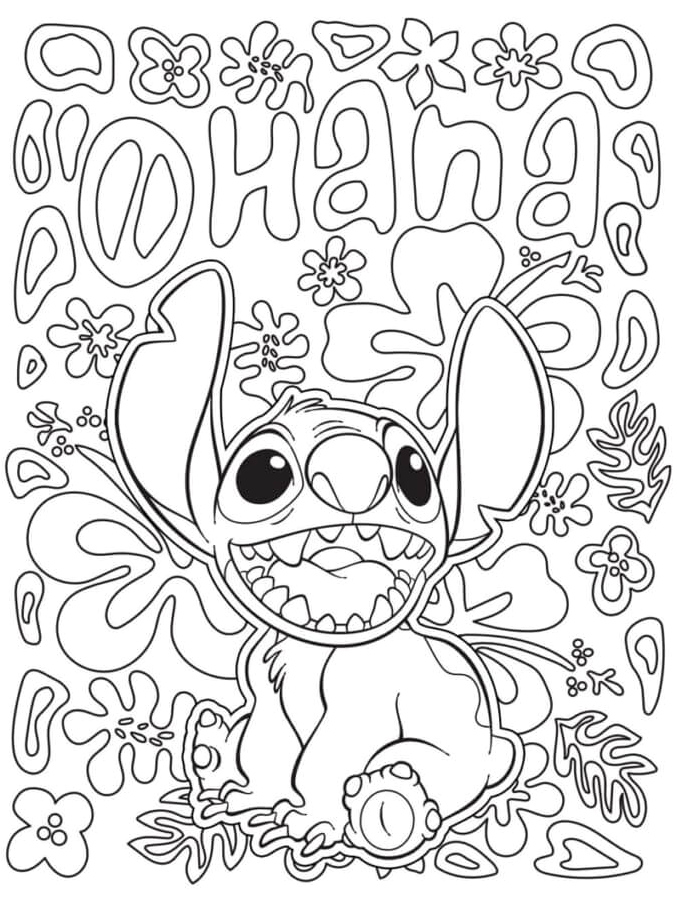 Stitch design for adults Coloring Page