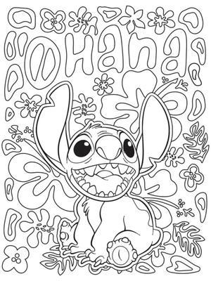 Stitch design for adults Coloring Page