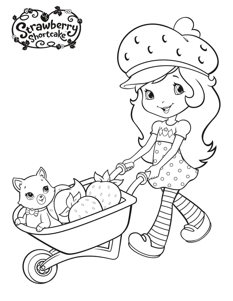 Custard and Strawberry Shortcake Coloring Page