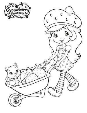 Custard and Strawberry Shortcake Coloring Page