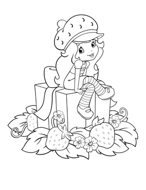 Happy Strawberry Shortcake Coloring Page