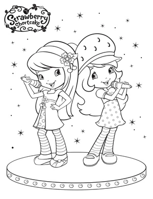 Strawberry Shortcake and Cherry Jam Coloring Page
