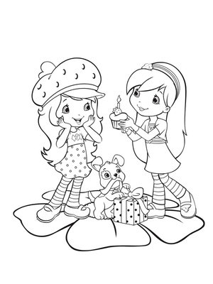Strawberry Shortcake and Raspberry Torte - names for a coloring page