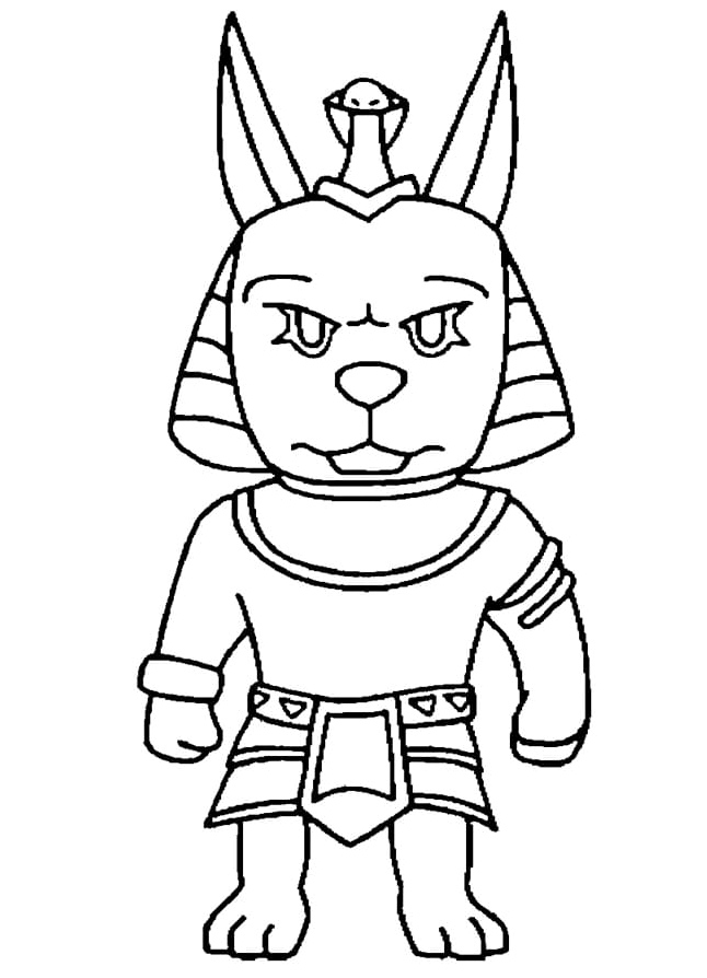 Anubis from Stumble Guys Coloring Page
