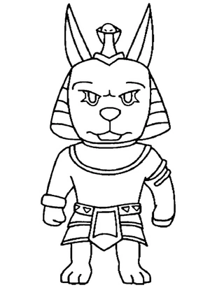 Anubis from Stumble Guys Coloring Page
