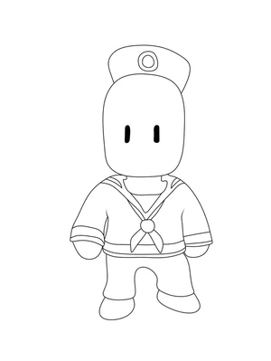 Sailor Sean from Stumble Guys Coloring Page