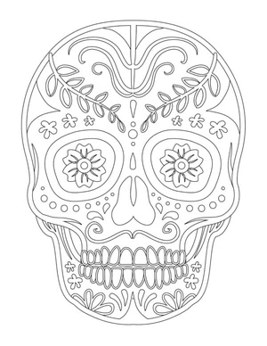 Delightful Sugar Skull Coloring Page