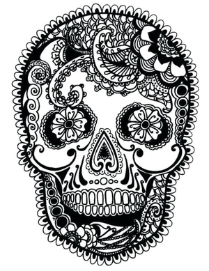Printable Sugar Skull Coloring Page for Adults