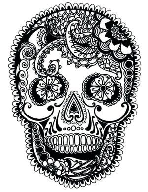 Printable Sugar Skull Coloring Page for Adults Coloring Page