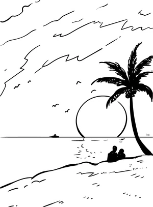 Majestic Sunrise Coloring Page