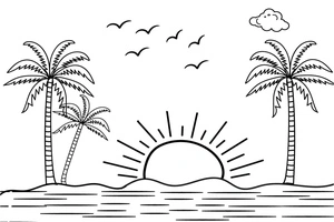 Wonderful Sunrise Coloring Page