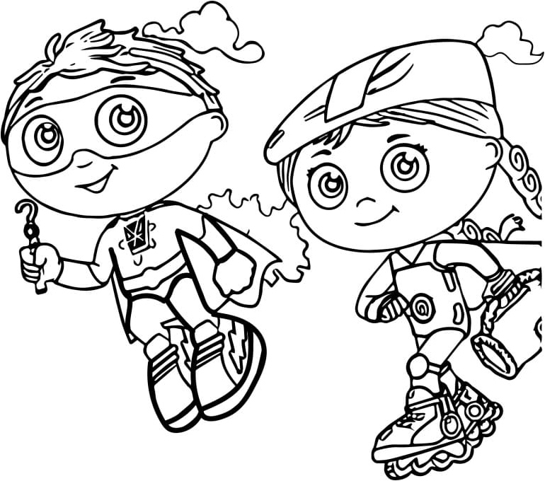 Whyatt and Red from Super Why - Coloring Page Coloring Page