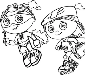 Whyatt and Red from Super Why - Coloring Page Coloring Page