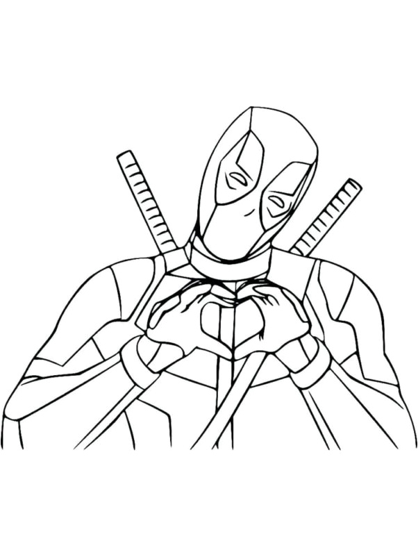 Amusing Deadpool Coloring Page