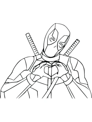 Amusing Deadpool Coloring Page