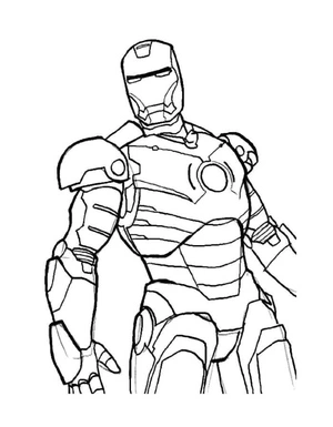 "Iron Man's Suit Establishes a Cybernetic Connection with Him" Coloring Page
