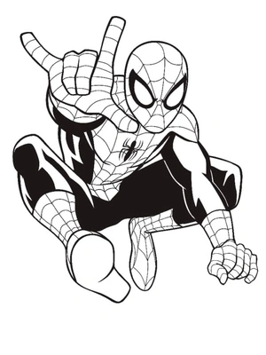 Spider-Man Getting Ready to Shoot Web from His Hands Coloring Page