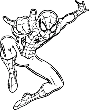 Spider-Man is preparing to shoot out his web Coloring Page