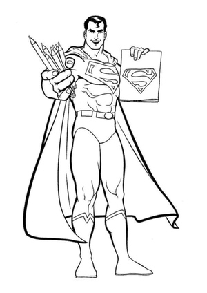 Superman with a Pencil and Book