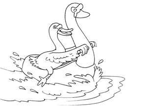 Funny Cool Swan Coloring Page