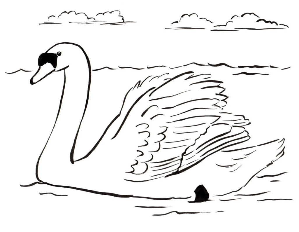 Great Swan Coloring Page