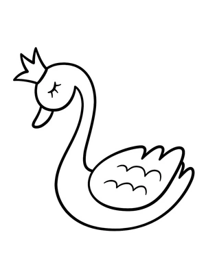 Simple Queen Swan Coloring Page