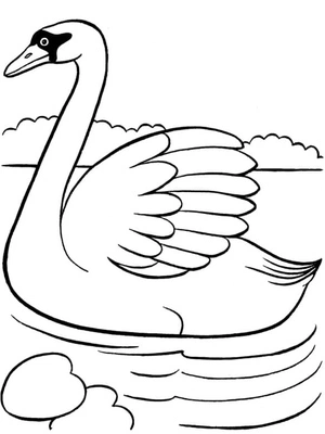 Swan in Flight Coloring Page