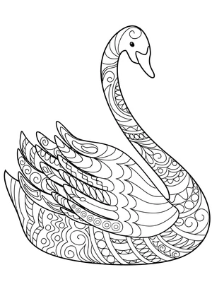 Swan Zentangle Coloring Page