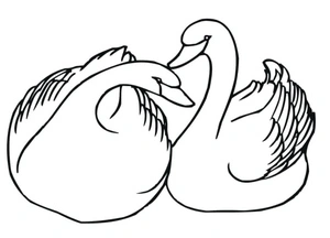 Two Wild Swans Coloring Page