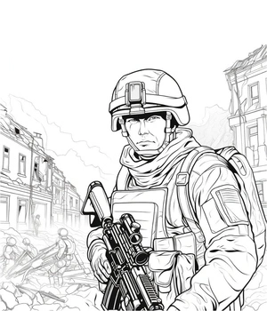 Simple SWAT Officer Coloring Page