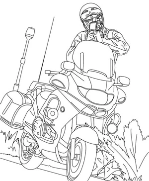 SWAT Officers Riding Motorcycles Coloring Page