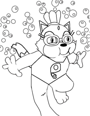 Blaze the Cat enjoying a swim