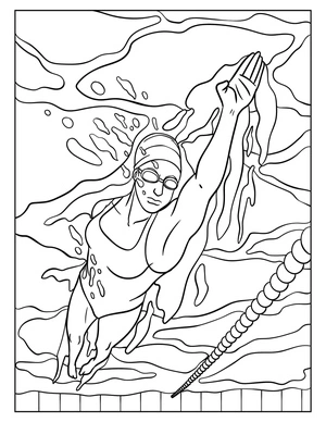 Superb Swimmer Coloring Page