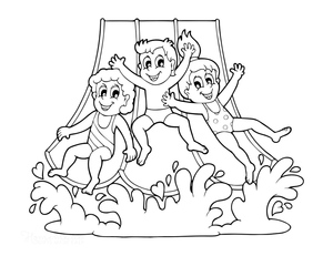 Three Children Swimming