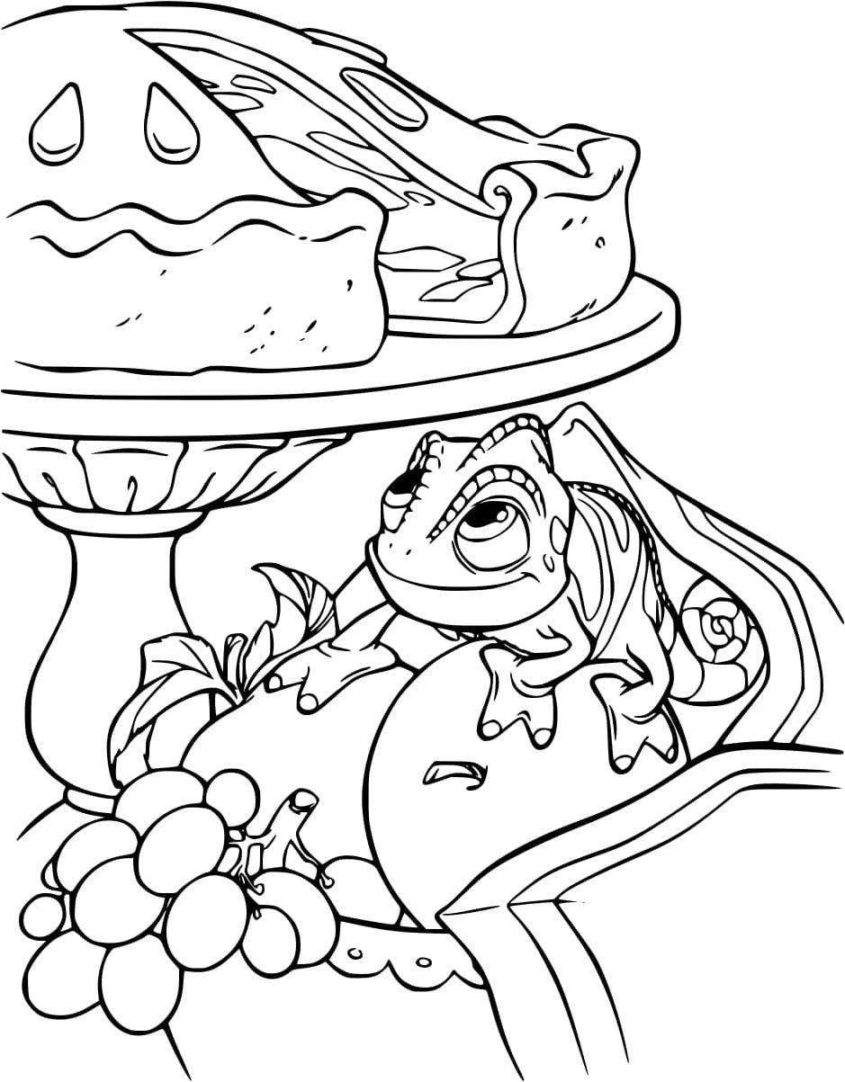  Adorable Pascal from the movie Tangled Coloring Page